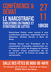 Conférence-débat sur le narcotrafic : mercredi 27 novembre, 18h30 à Bois-de-Haye